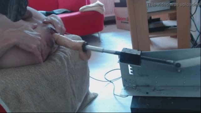 Hard anal machine fuck using cock as a clit makes him cum hard